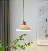 Ceramic Pleated Pendant Light